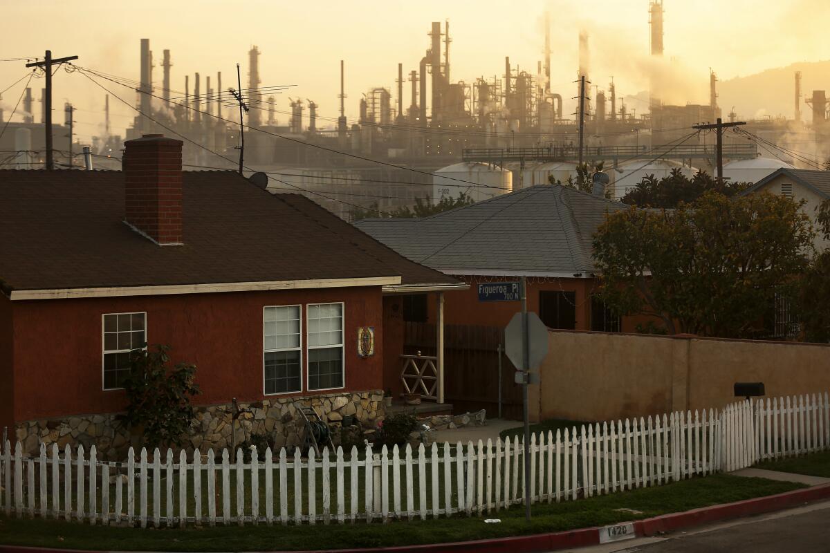 California neighbourhood near a refinery