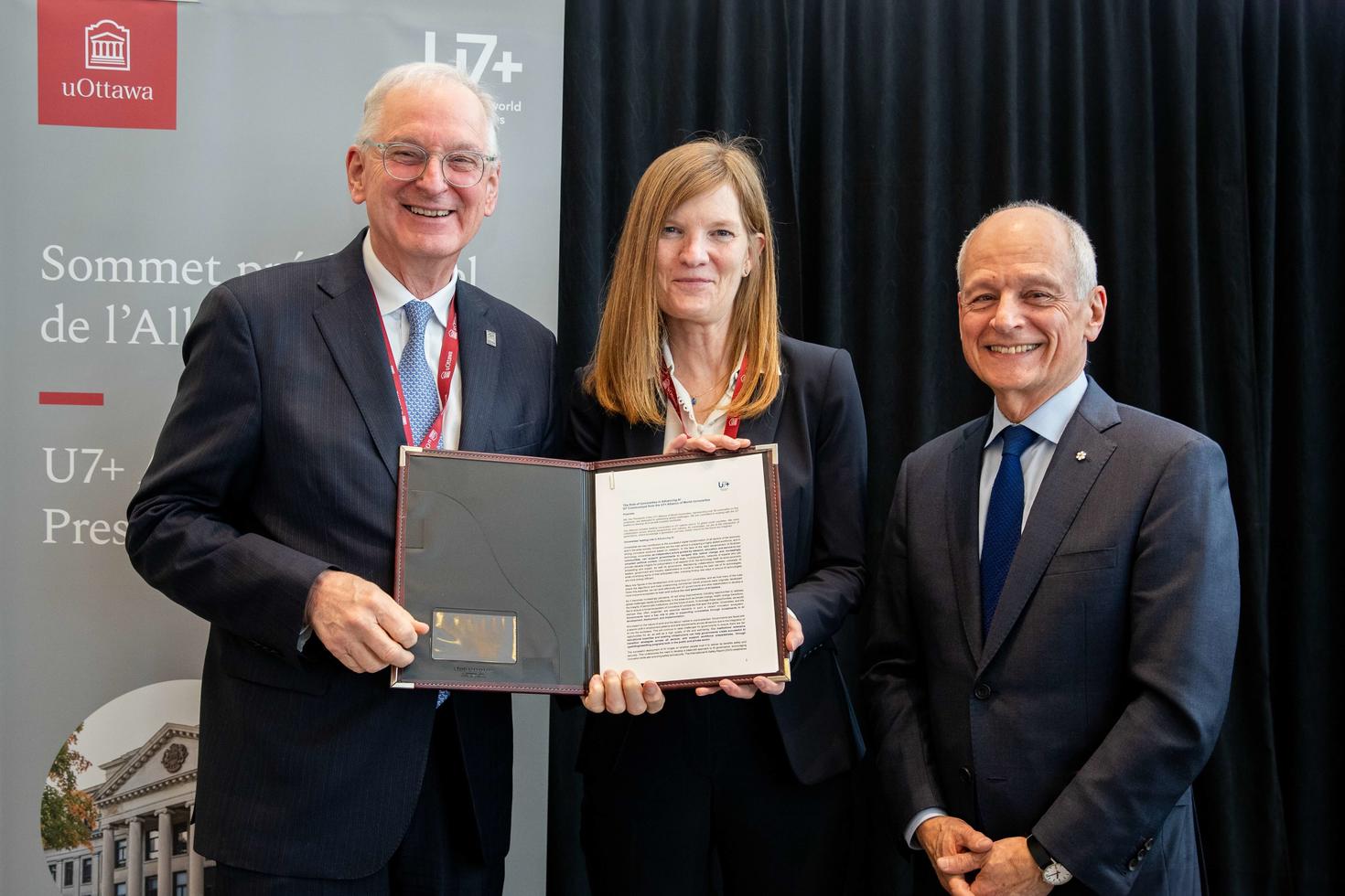 The Communiqué was shared with the Canadian government by President Jacques Fremont, President of the Université of Ottawa as the Summit host institution and President Meric Gertler, President of the University of Toronto, U7+ Chair 