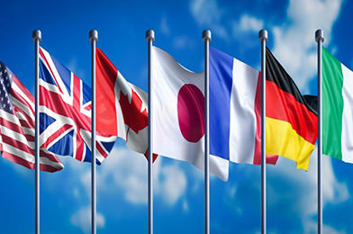 Flags from each G7