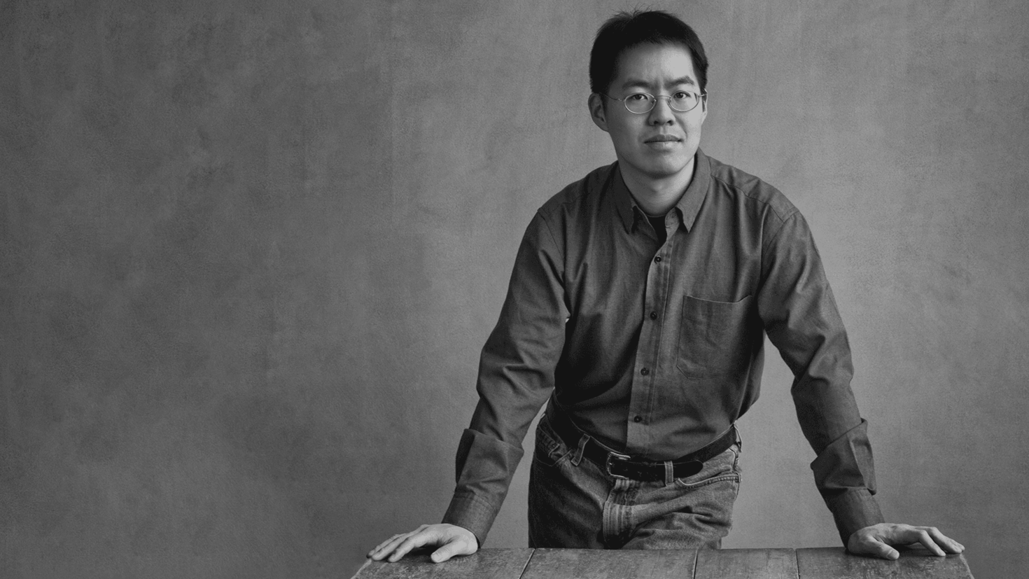 Black and white photo of Vincent Lam. 