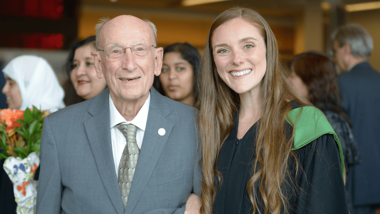 Photo of Dr. Normand Tremblay (left) and Dr. Camée L'Espérance (right) at Camée's Convocation in 2024.