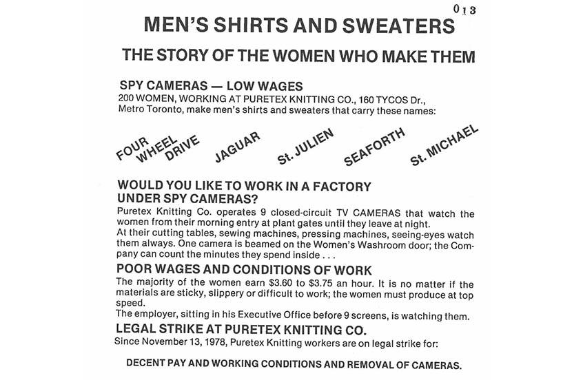 Flyer. Canadian Textile and Chemical Union