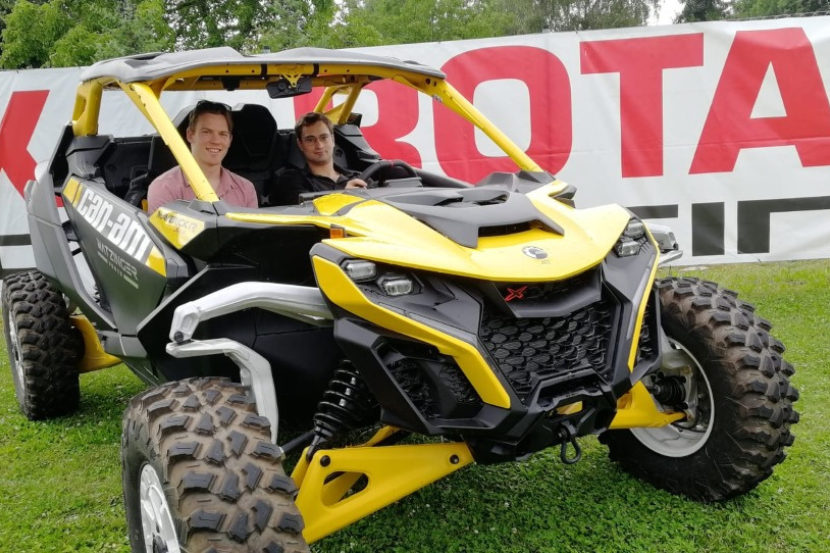 Jeremy Leigh in a car.