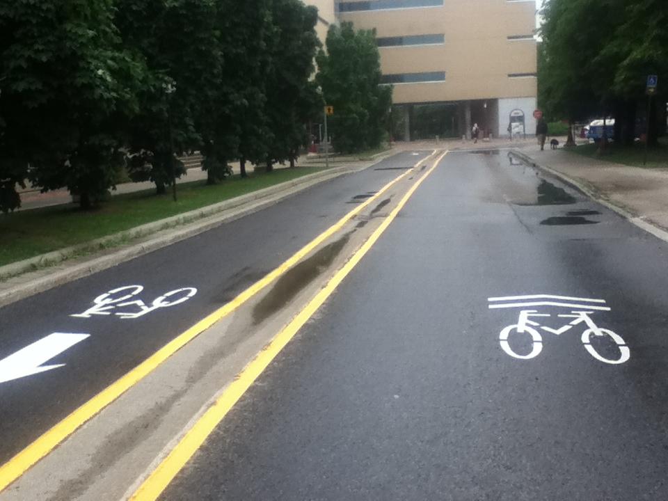 Bike lanes on campus