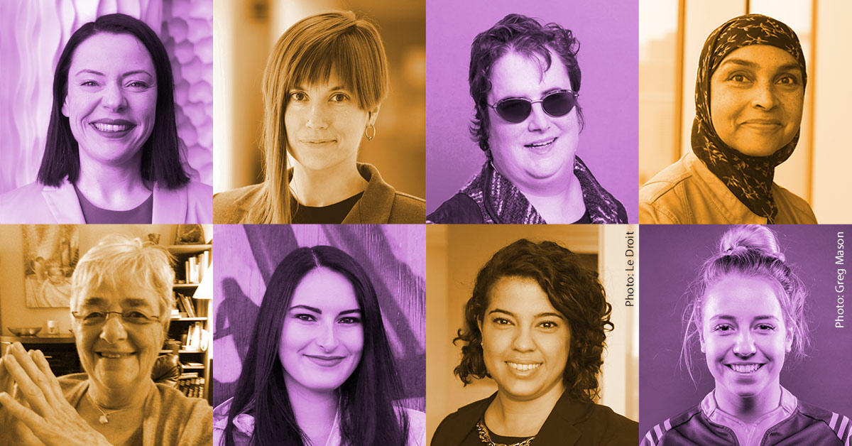 un collage photo de femmes souriante