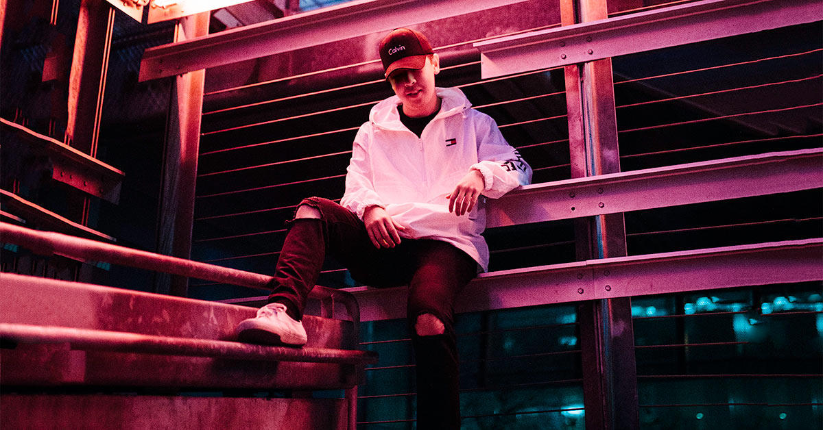 Nick Le under fluorescent lights in Los Angeles, California.