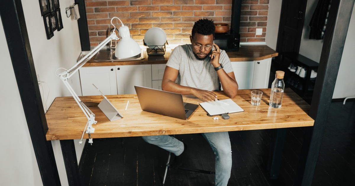 A person working from home