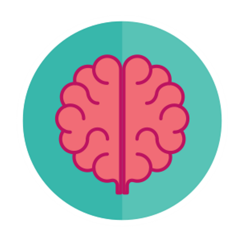 Comic-style illustration of a brain