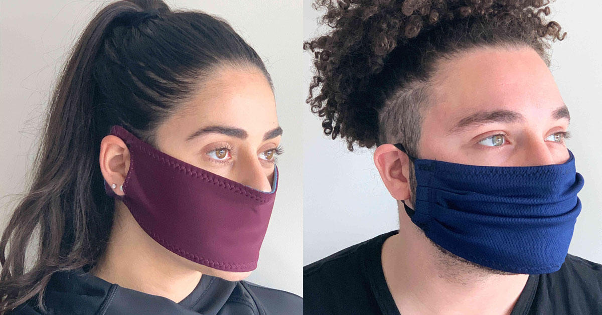 Thawrih founders Sarah Abood (left) and Sami Dabliz (right) sporting their new protective facemasks.